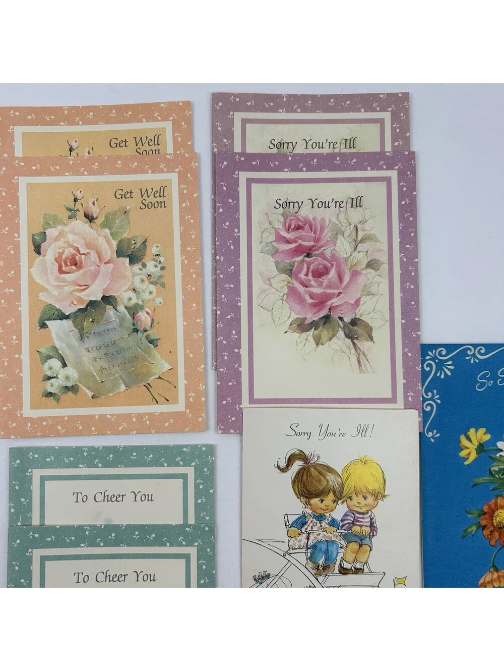 VTG Greeting Card Lot 12x Get Well Soon Speedy Recovery Unused 1970s Retro   N-2